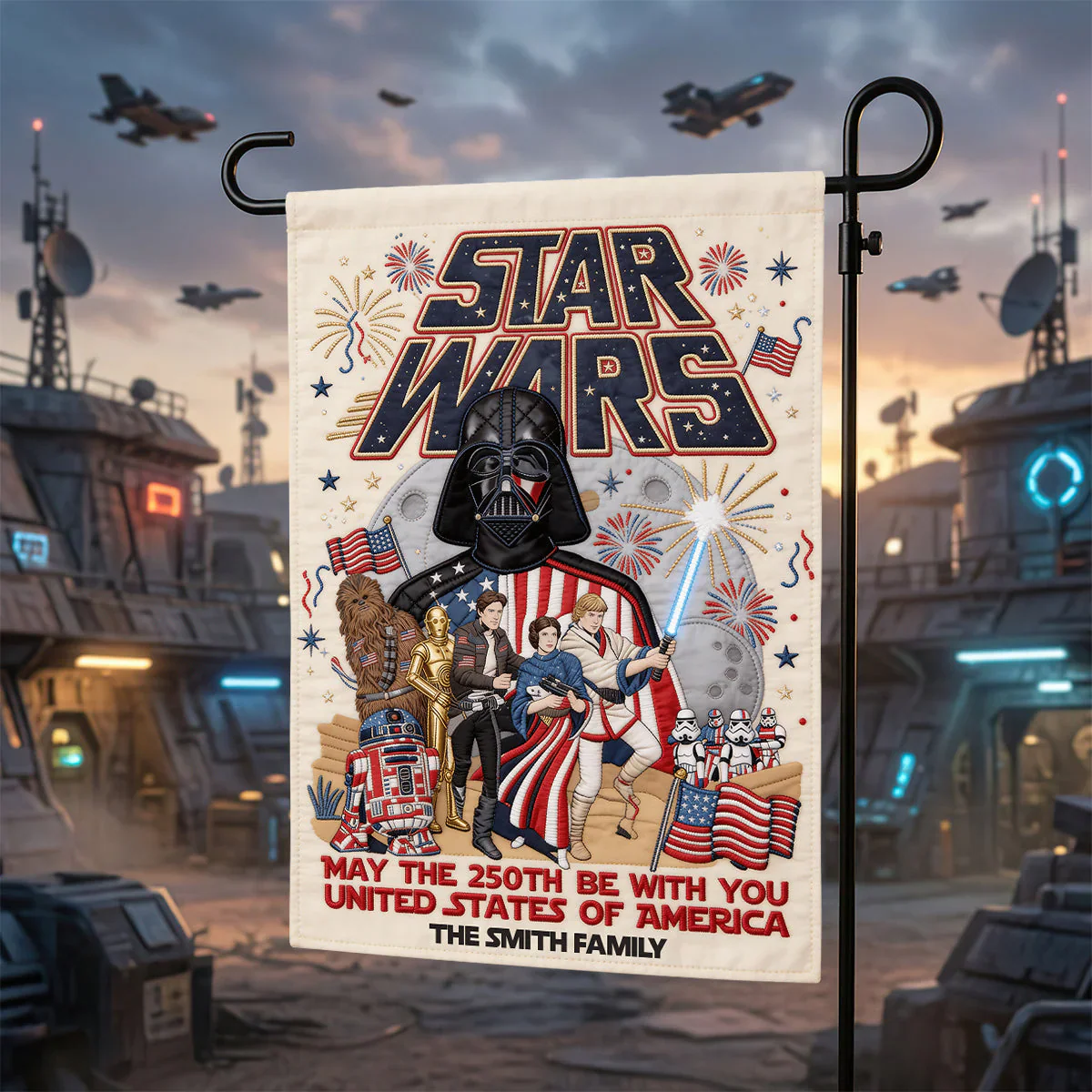 Stwa Celebrate USA 250th Anniversary - Personalized Garden Flag - Gift For Movie Fans - Image 2