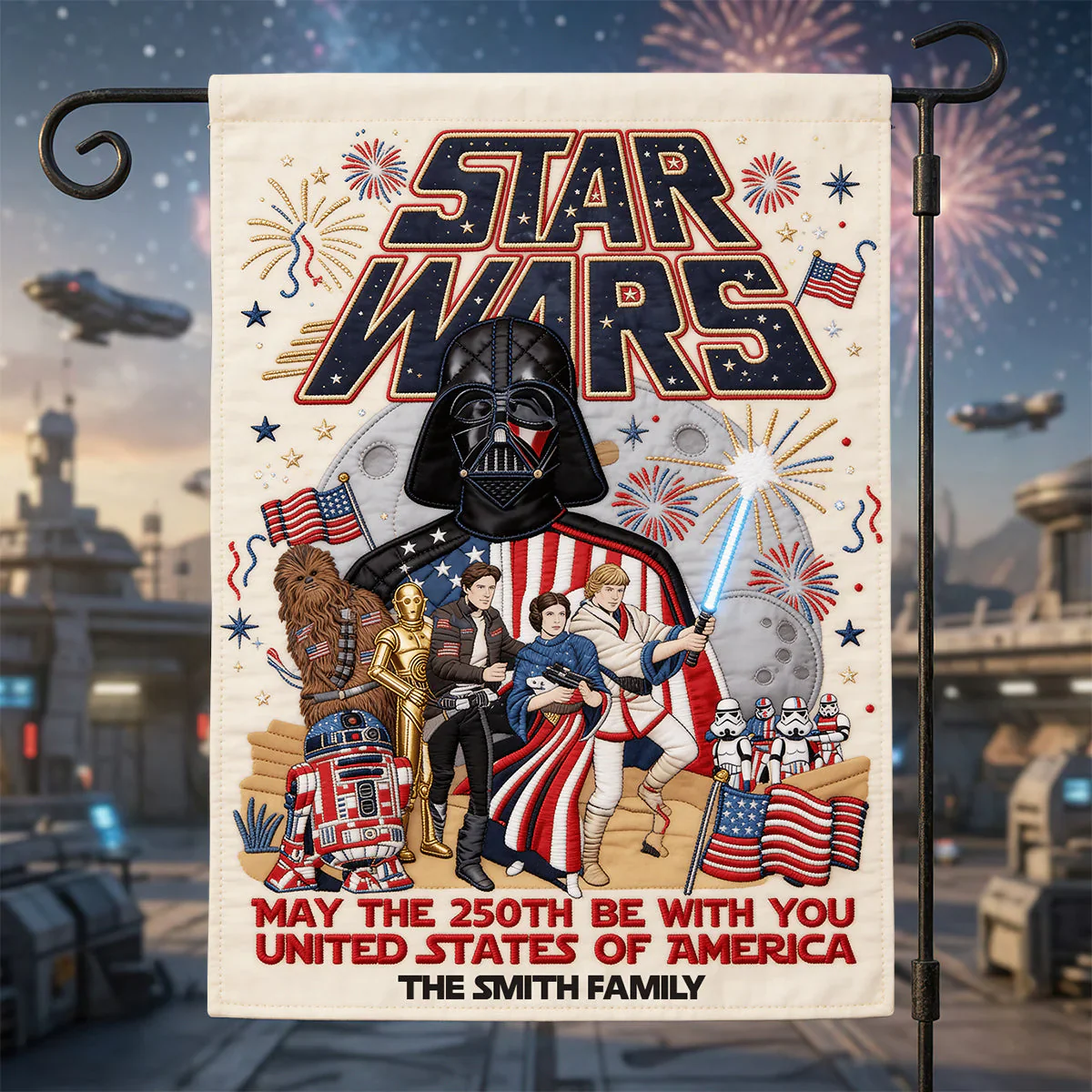 Stwa Celebrate USA 250th Anniversary - Personalized Garden Flag - Gift For Movie Fans - Image 3