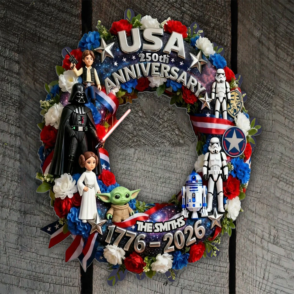 Stwa Celebrate USA’s 250th Anniversary - Personalized Wood Sign - Gift For Family, Fan Movies HH01 - Image 2