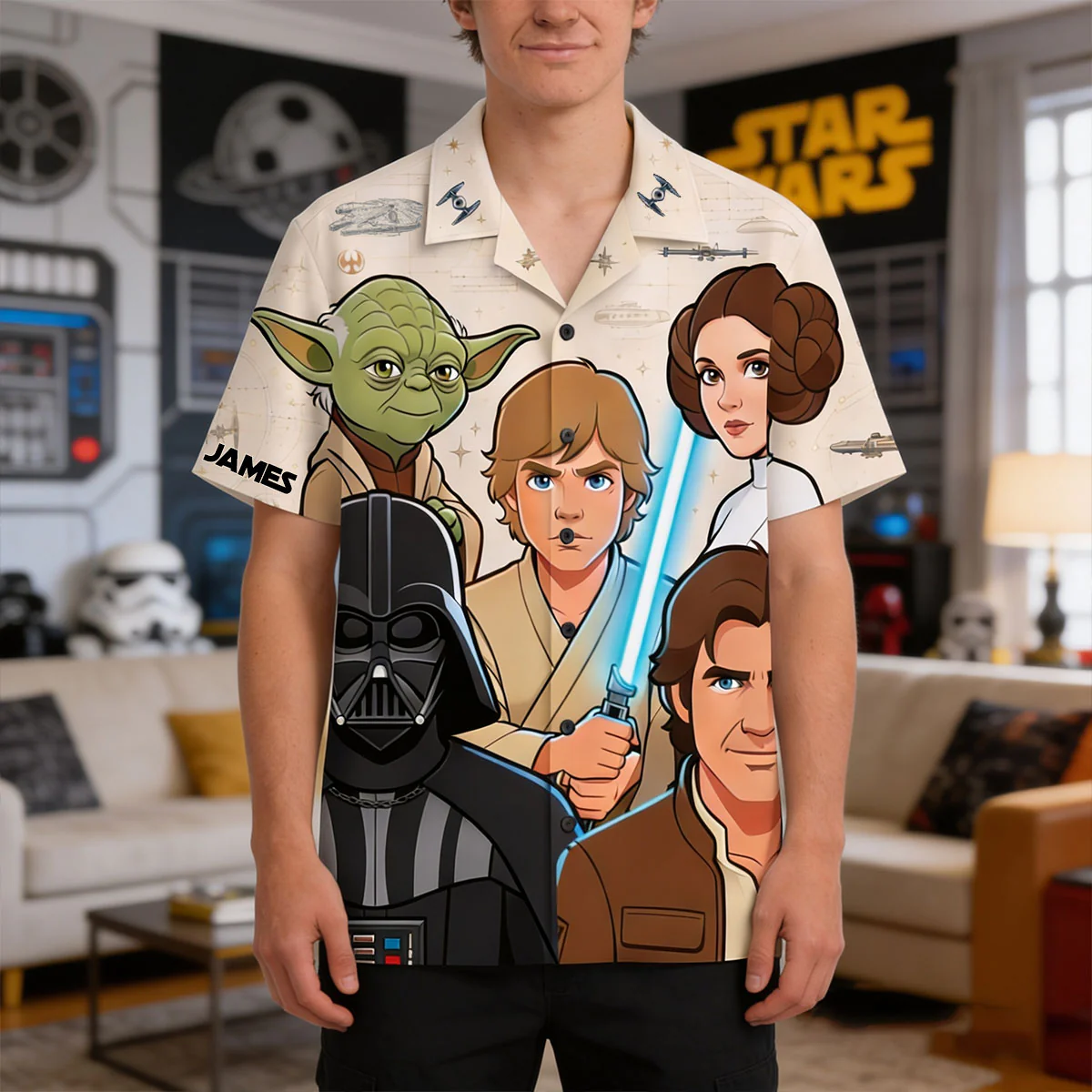 Stwa Characters May The 4th Be With You - Personalized Hawaiian Shirt - Gift For Fan Movies