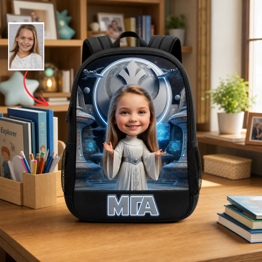 Stwa Custom Photo Galaxy Star Kids Back to School - Personalized Backpack, Lunch Bag, Pencil Case & Water Bottle - Gift For Kids - Image 2