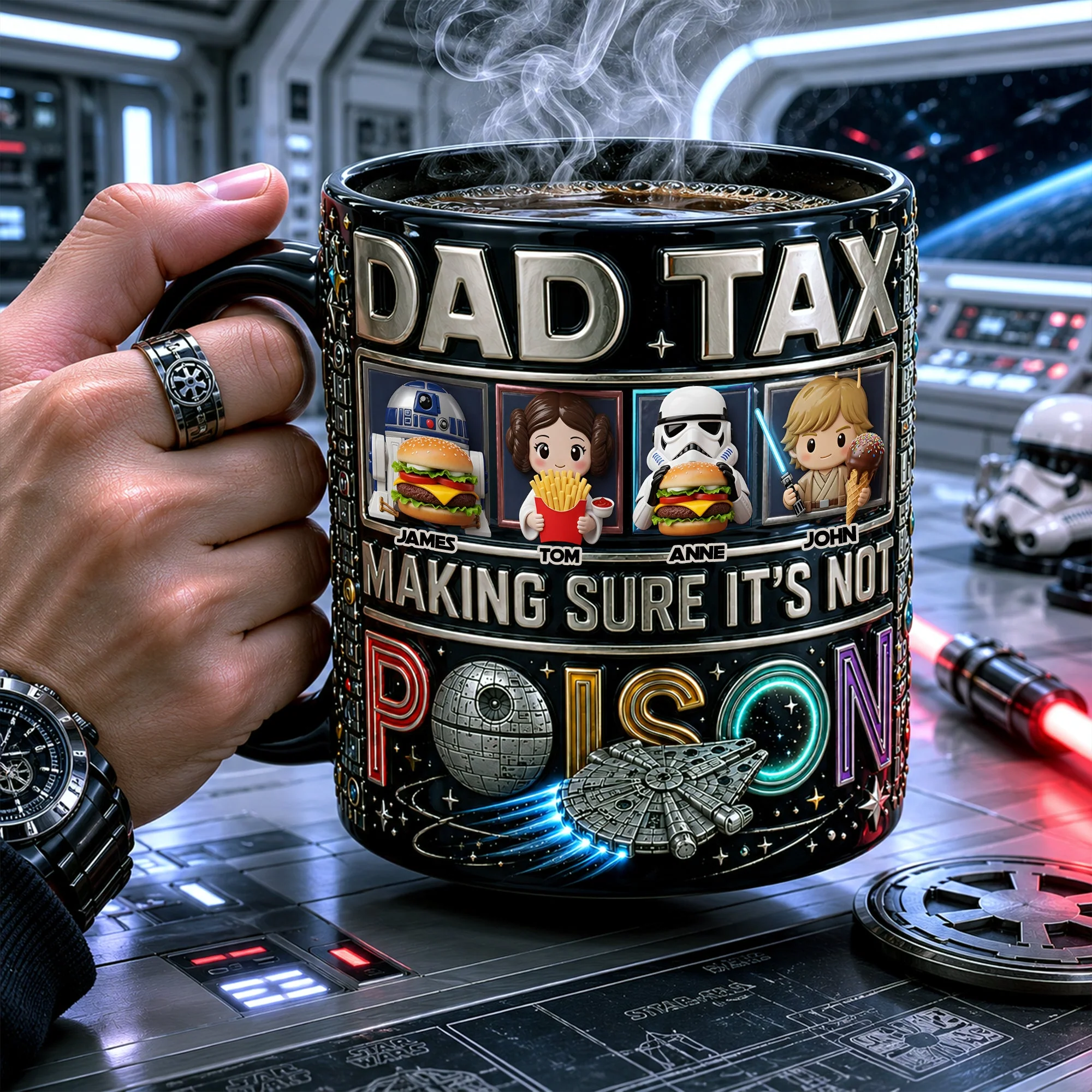 Stwa Dad Tax - Personalized Coffee Mug - Gift For Dad, Father's Day - Image 3