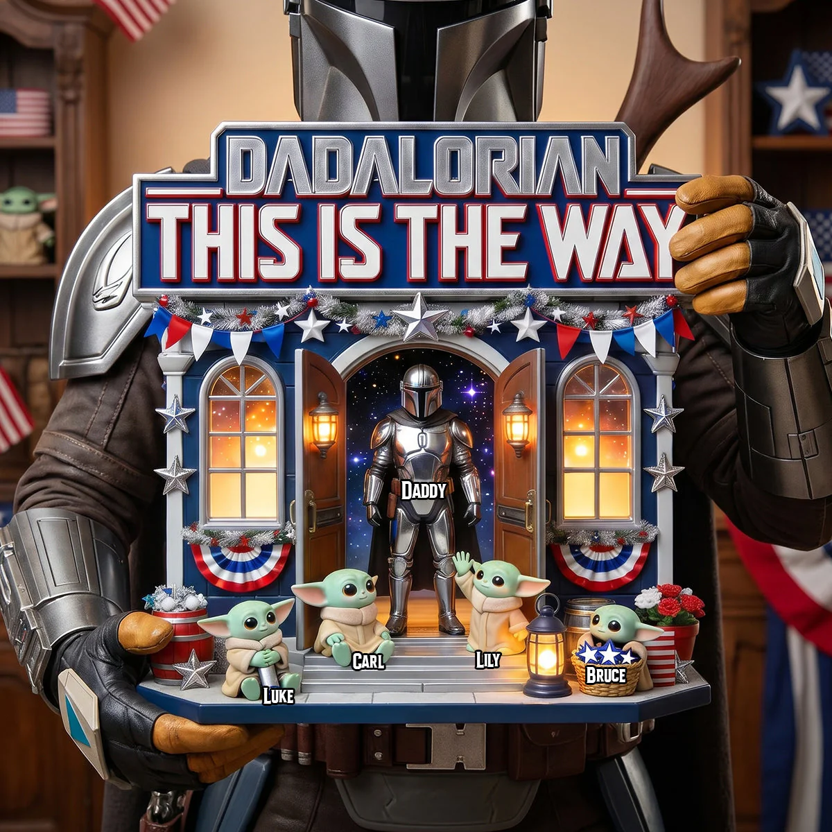 Stwa Dadalorian This Is The Way - Personalized Acrylic Plaque - Gift For Dad, Patriots - Image 3