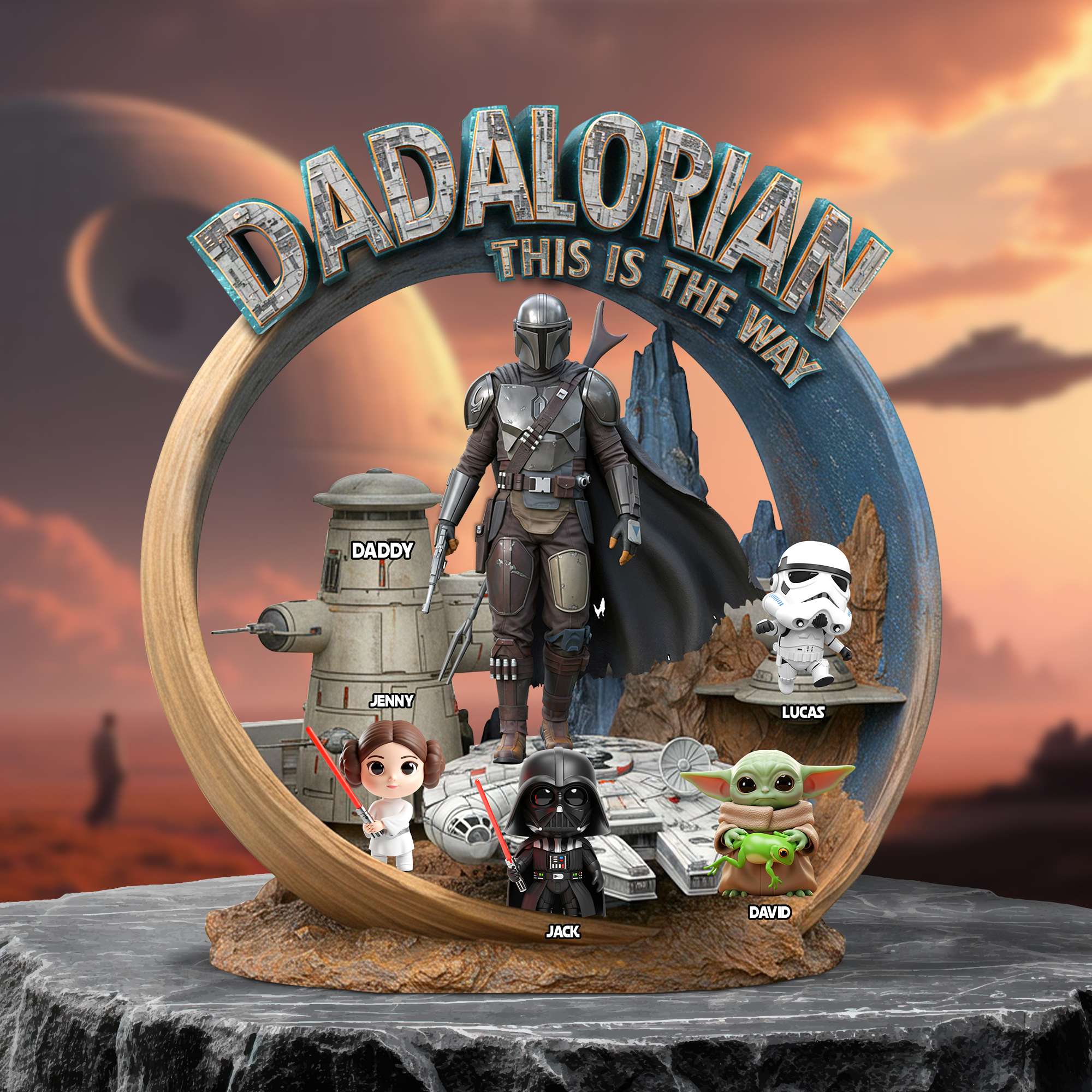 Stwa Dadalorian This Is The Way - Personalized Acrylic Plaque - Gift For Father's Day
