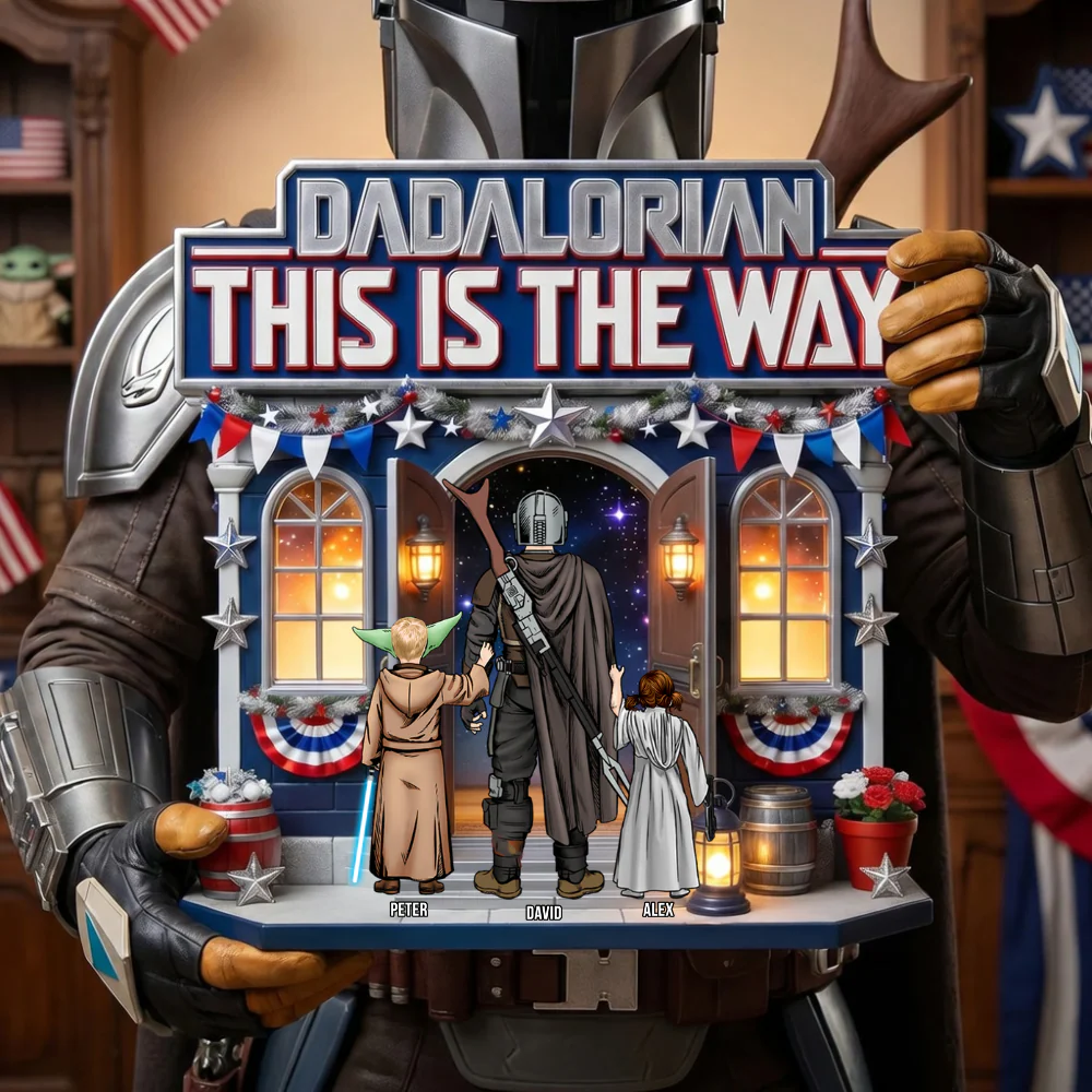 Stwa Dadalorian This Is The Way - Personalized Shape Acrylic Plaque - Gift For Dad