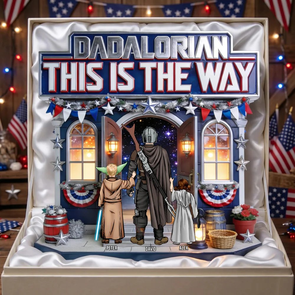 Stwa Dadalorian This Is The Way - Personalized Shape Acrylic Plaque - Gift For Dad - Image 3