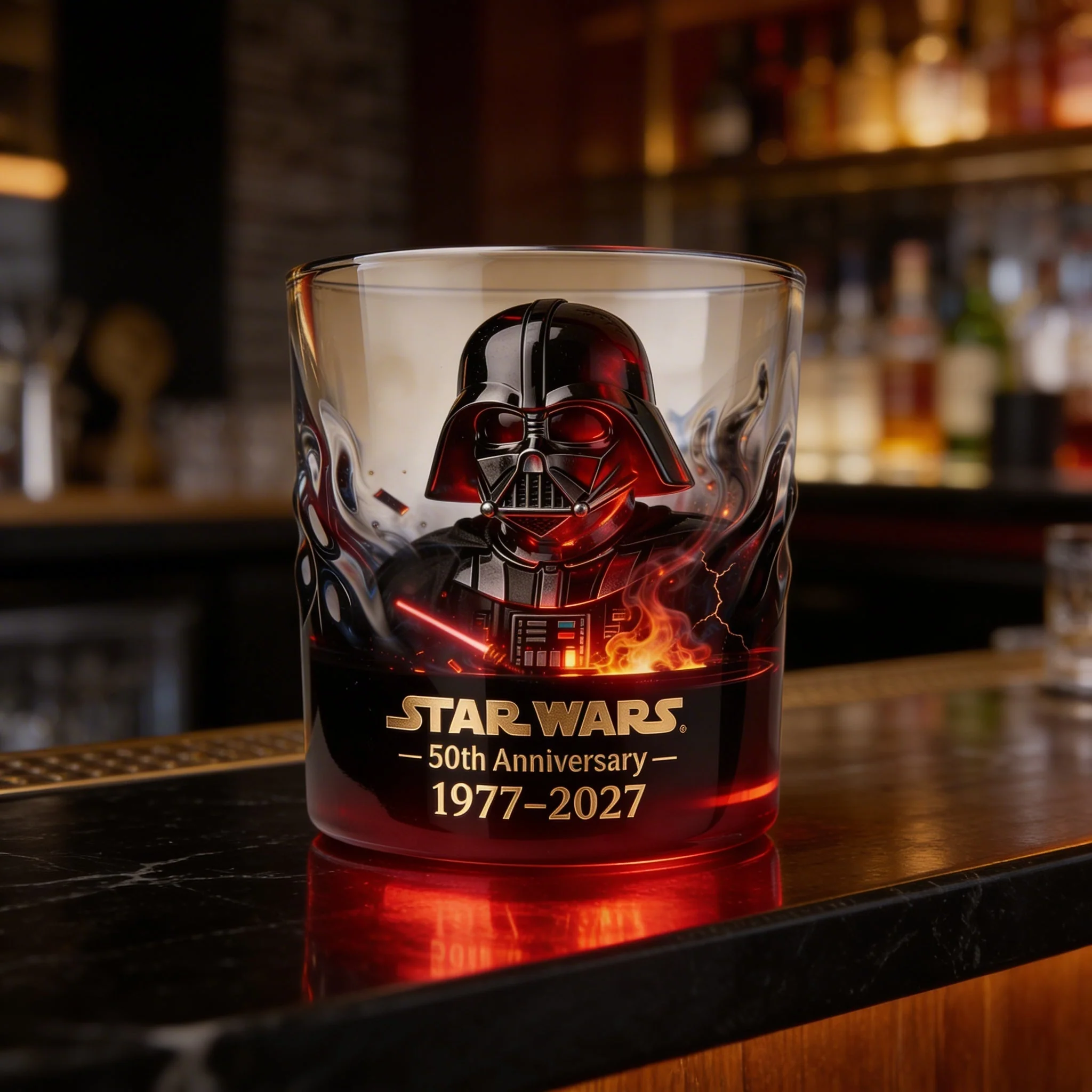 Stwa Galaxy Star 50th Anniversary - Personalized Whiskey Glass - Gift For Movie Fans HH01 - Image 2
