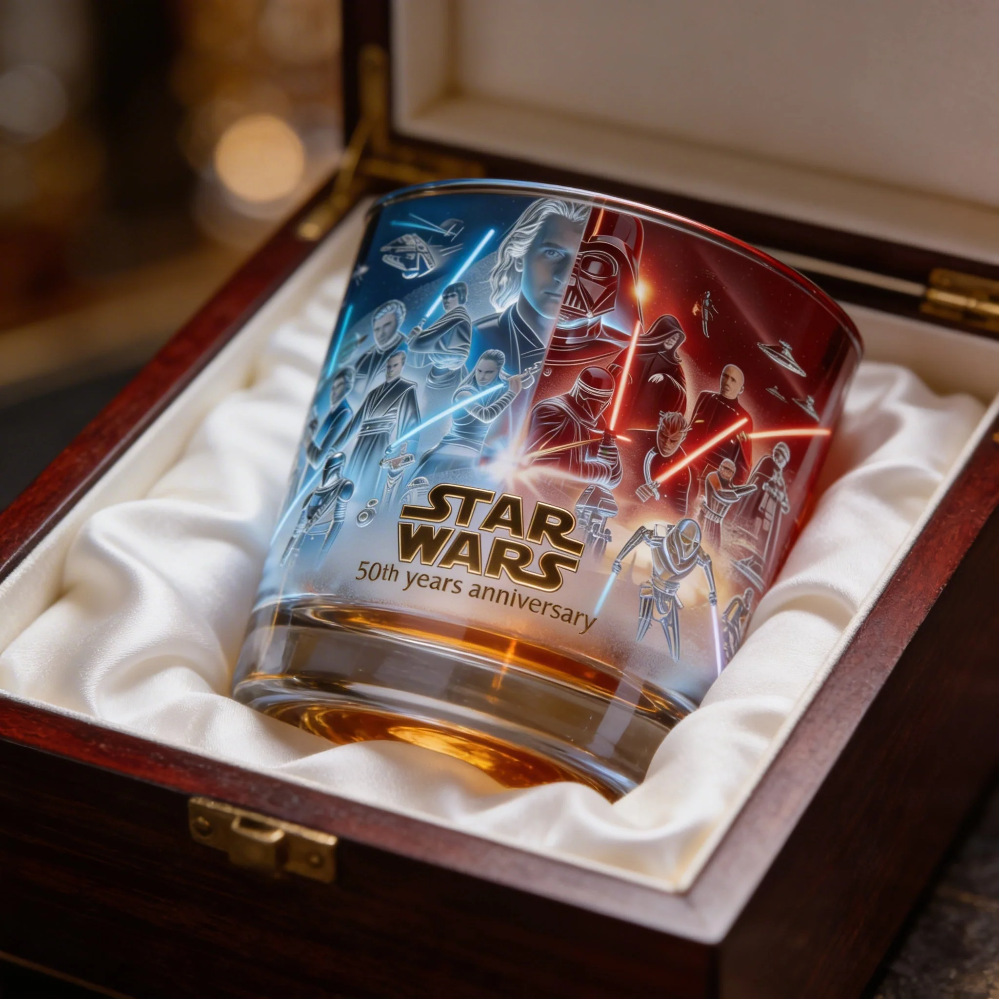 Stwa Galaxy Star 50th Anniversary - Personalized Whiskey Glass - Gift For Movie Fans HH01 - Image 3