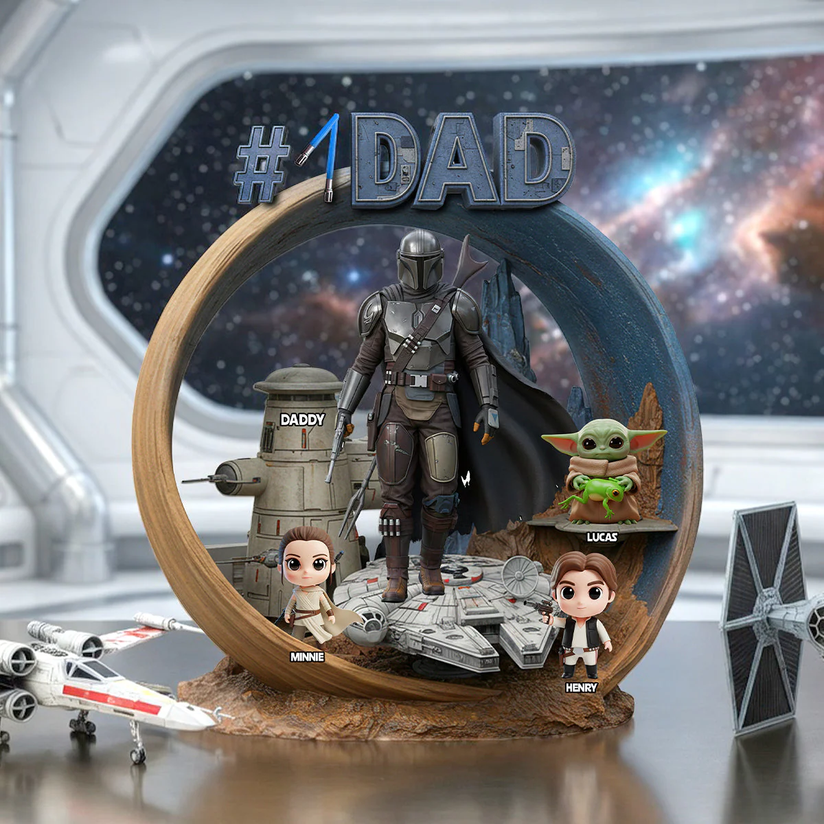 Stwa Galaxy Star Best Dad Ever - Personalized Acrylic Plaque - Gift For Father's Day NL122 - Image 3