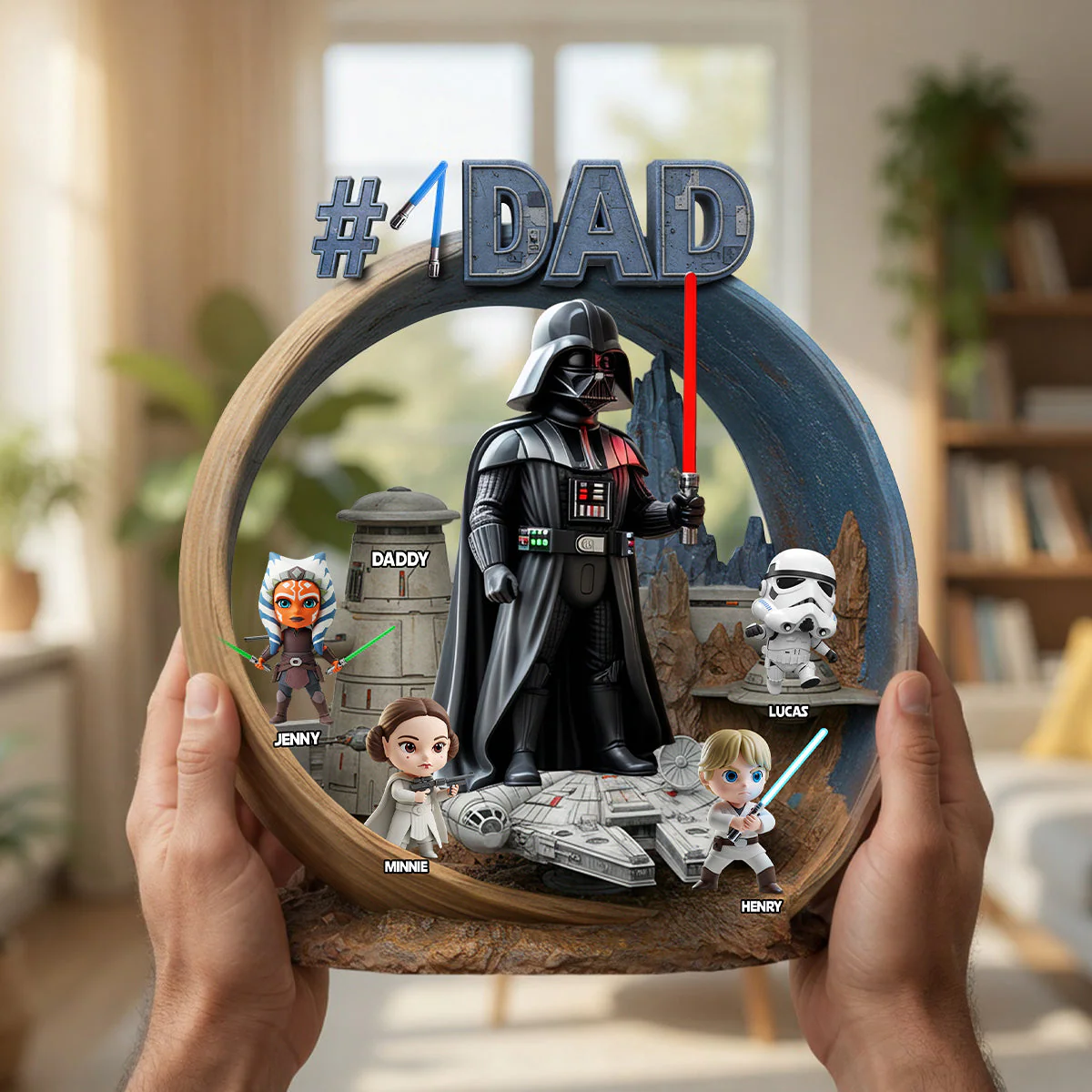 Stwa Galaxy Star Best Dad Ever - Personalized Acrylic Plaque - Gift For Father's Day NL122 - Image 4