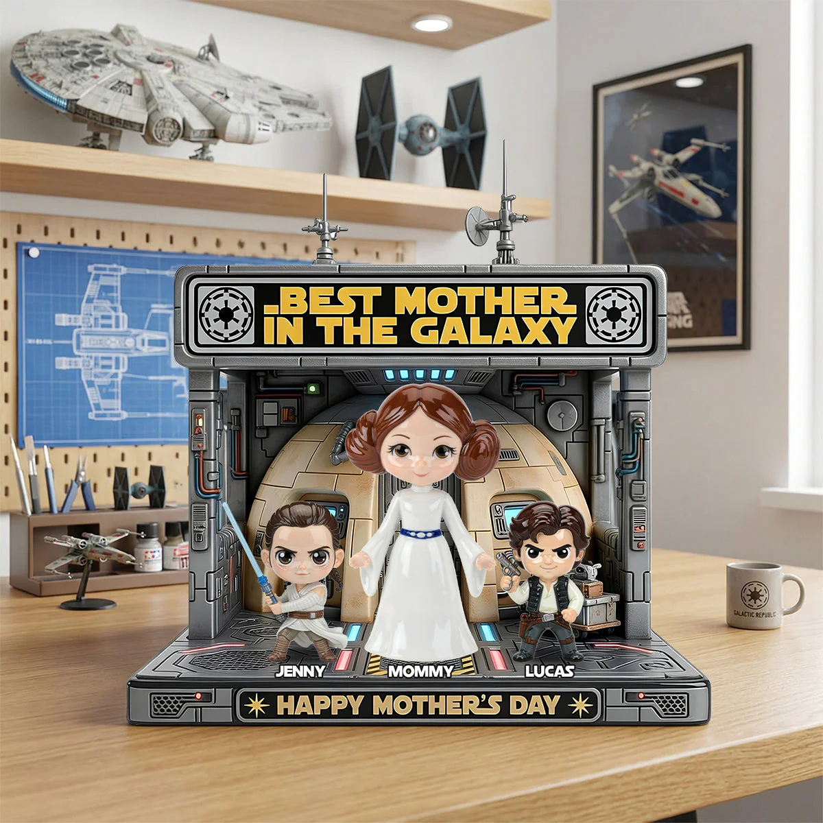 Stwa Galaxy Star Best Mom Ever - Personalized Acrylic Plaque - Gift For Movie Fans, Mom NL122