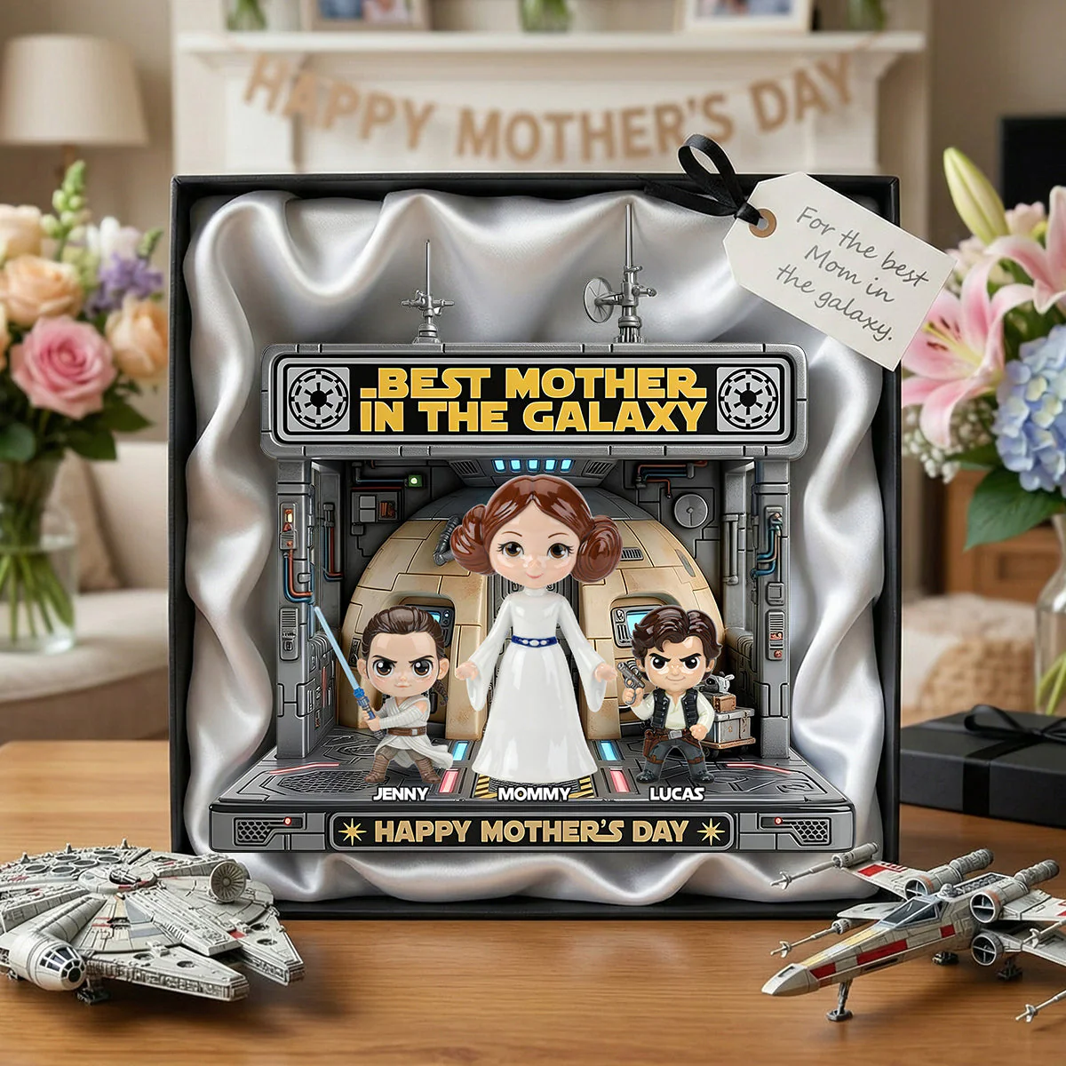 Stwa Galaxy Star Best Mom Ever - Personalized Acrylic Plaque - Gift For Movie Fans, Mom NL122 - Image 3