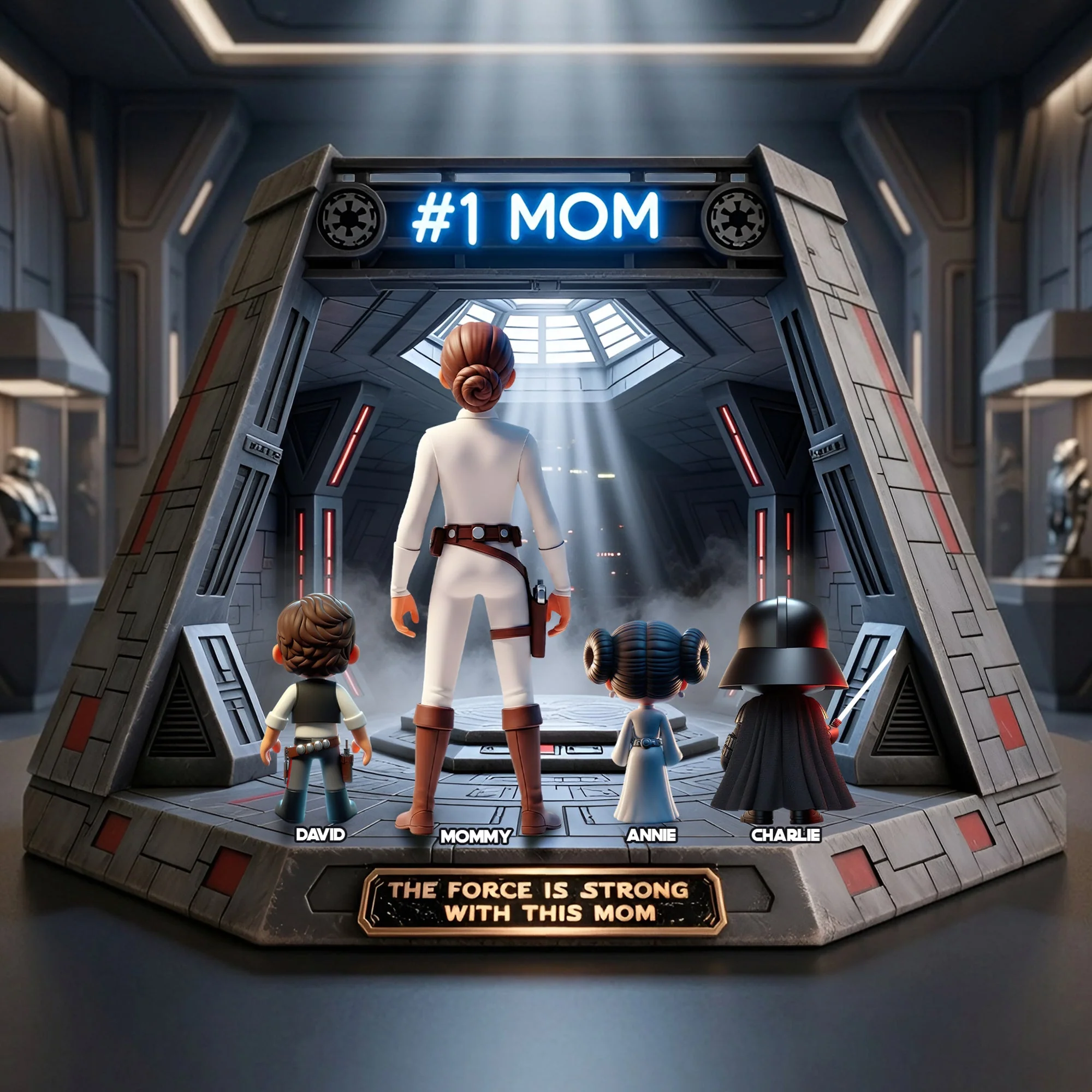 Stwa Galaxy Star Best Mom In Universe - Personalized Acrylic Plaque - Gift For Mom, Movie Fans NL122