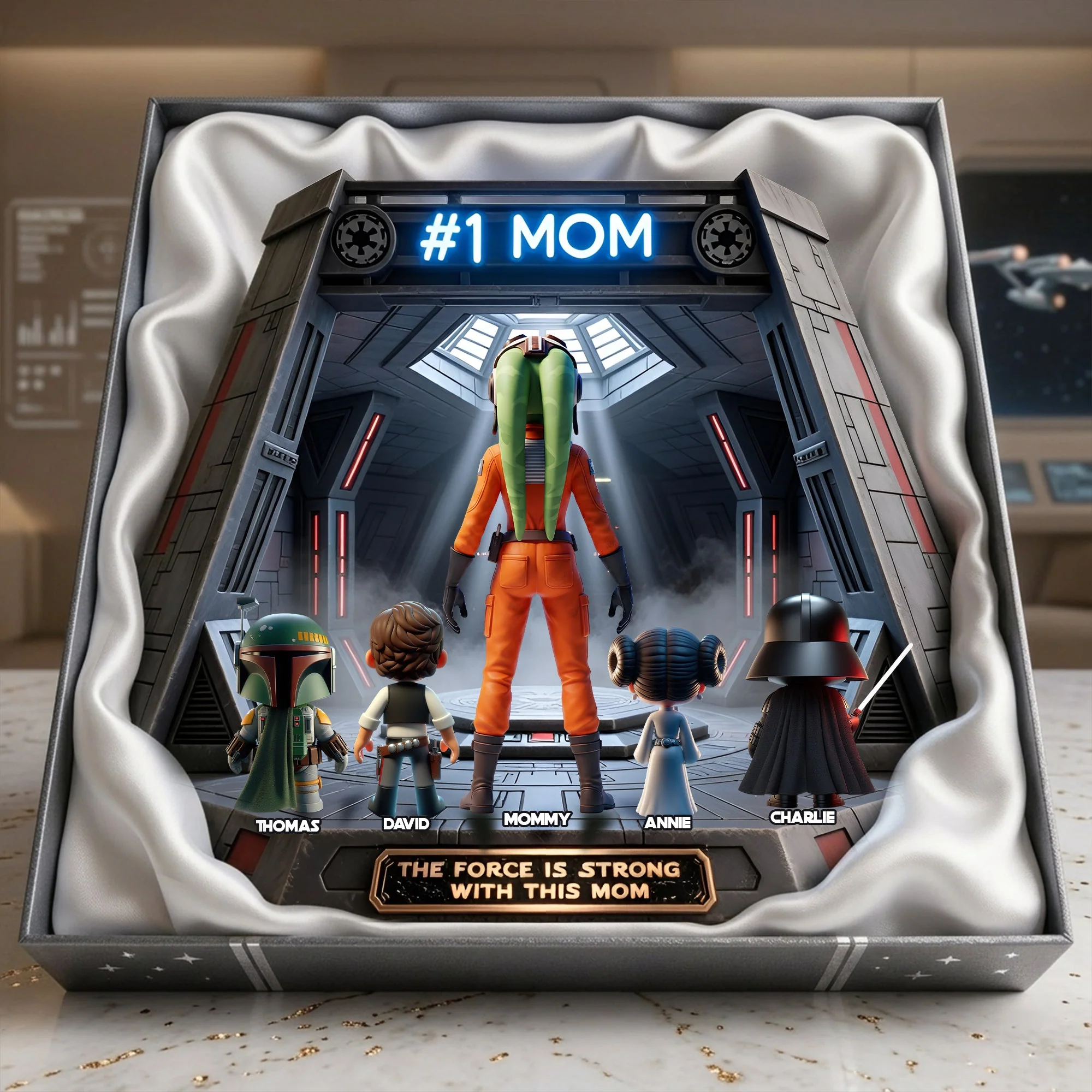 Stwa Galaxy Star Best Mom In Universe - Personalized Acrylic Plaque - Gift For Mom, Movie Fans NL122 - Image 2