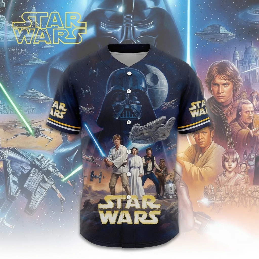 Stwa Galaxy Star Celebrate 50 Years Of Legend - Personalized Baseball Jersey - Anniversary Gift For Movie Fans NL122 - Image 2