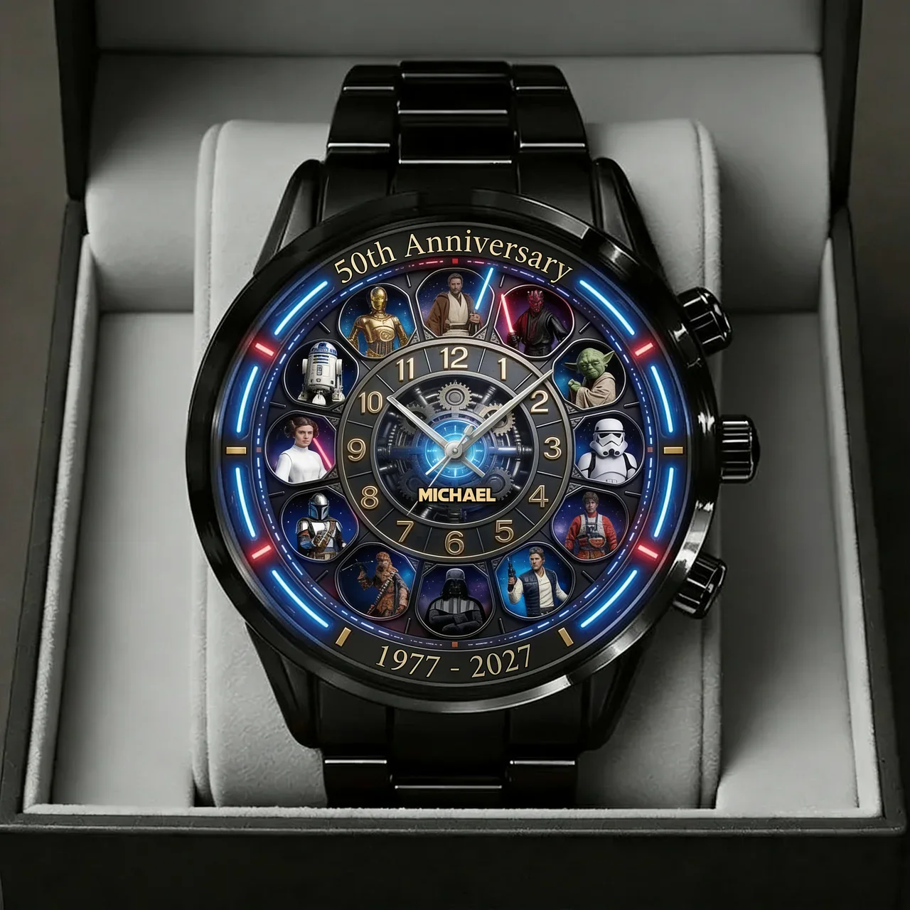 Galaxy Star Celebrate 50 Years Of Legend - Personalized Hand Watch - Anniversary Gift For Movie Fans - Stwa