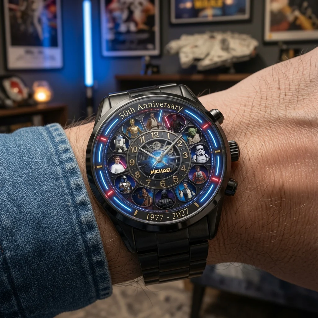 Galaxy Star Celebrate 50 Years Of Legend - Personalized Hand Watch - Anniversary Gift For Movie Fans - Stwa - Image 3