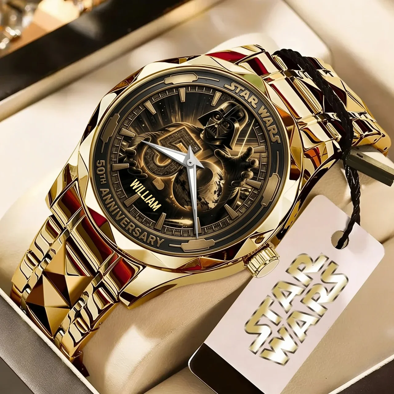 Stwa Galaxy Star Celebrate 50 Years Of Legend - Personalized Wrist Watch - Anniversary Gift For Movie Fans