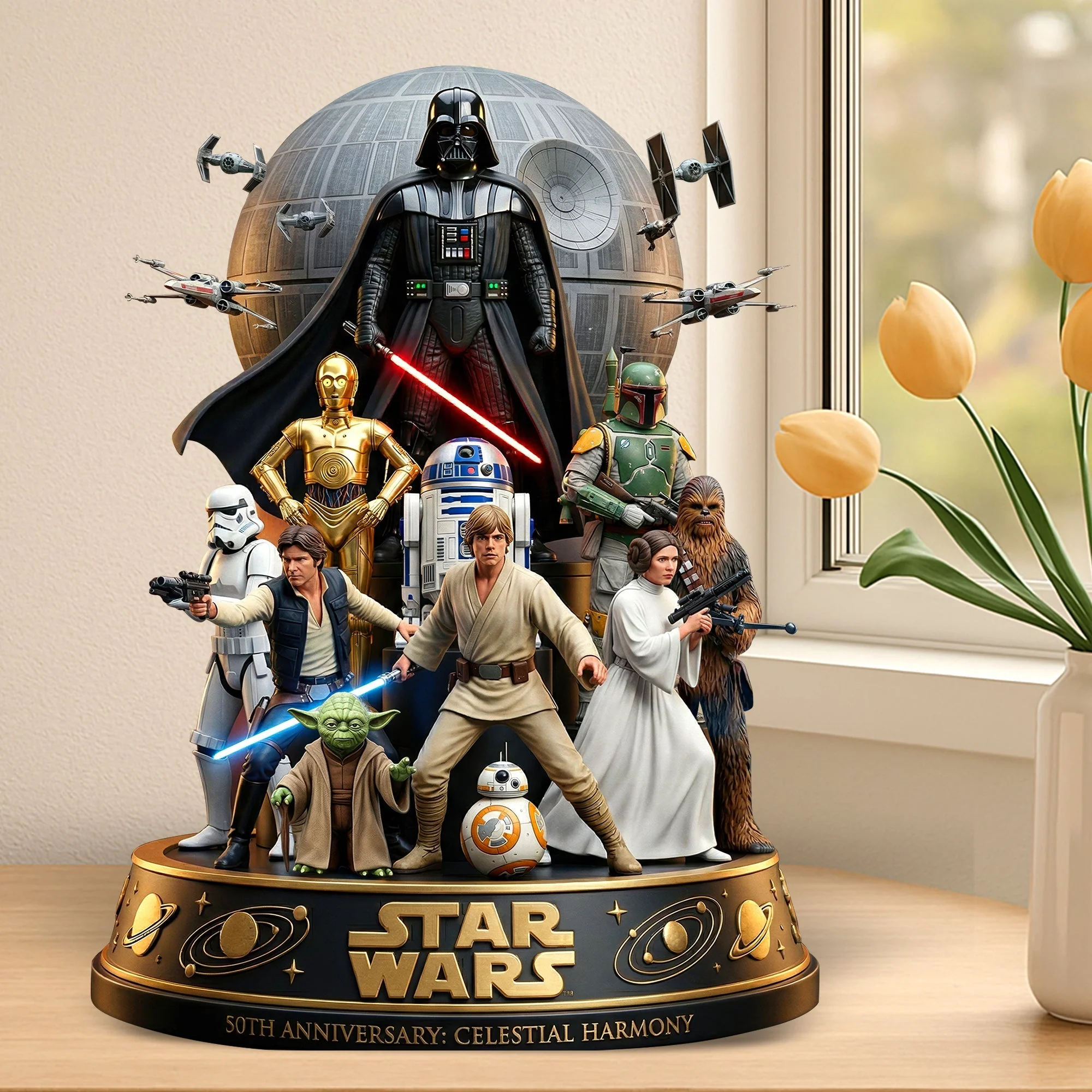 Stwa Galaxy Star Celebrate 50 Years Of Space Warrior - Personalized Acrylic Plaque - Anniversary Gift For Movie Fans NL122