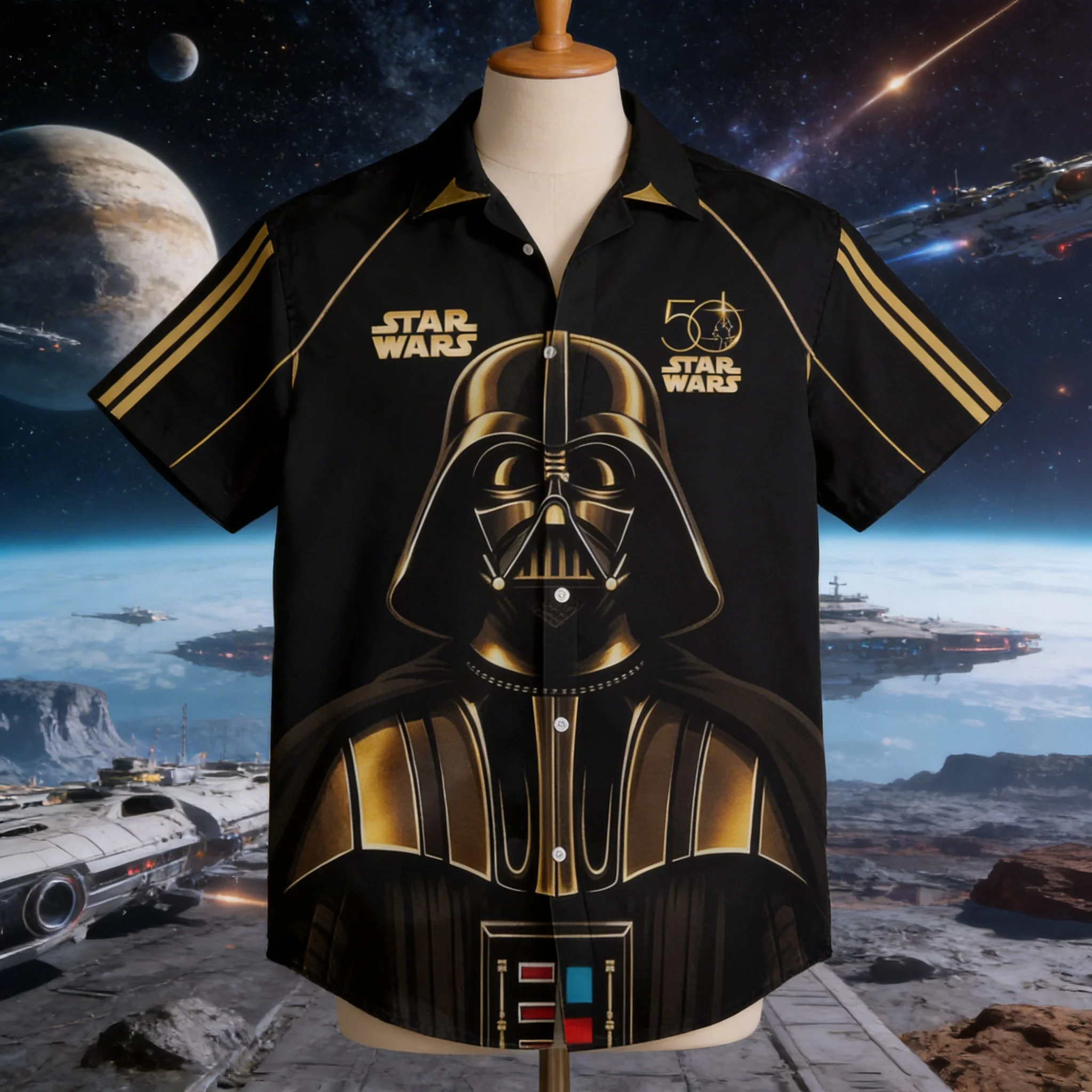 Stwa Galaxy Star Celebrate 50 Years Of Wariors - Personalized Hawaiian Shirt - Gift For Movie Fans NL122