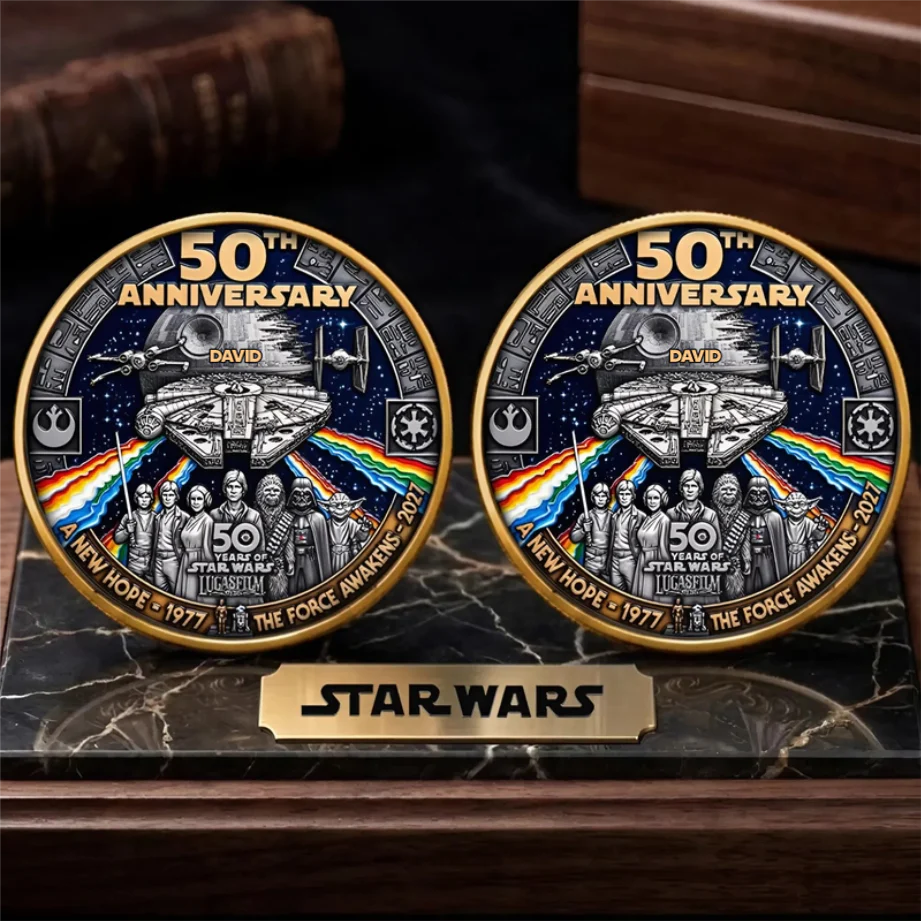 Stwa Galaxy Star Celebrate 50th Anniversary - Personalized Commemorative Coin - Anniversary Gift For Movie Fans HH01 - Image 3