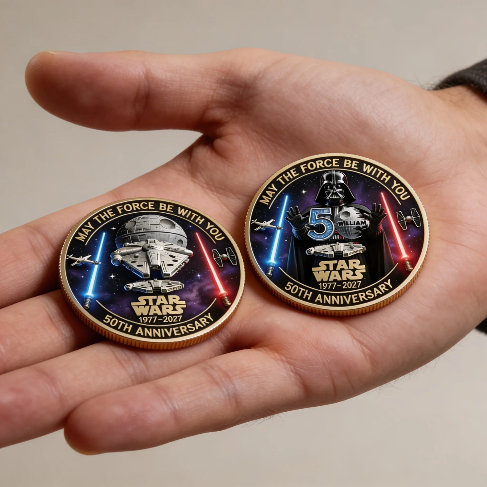 Stwa Galaxy Star Celebrate 50th Anniversary - Personalized Commemorative Coin - Anniversary Gift For Movie Fans NL122 - Image 3