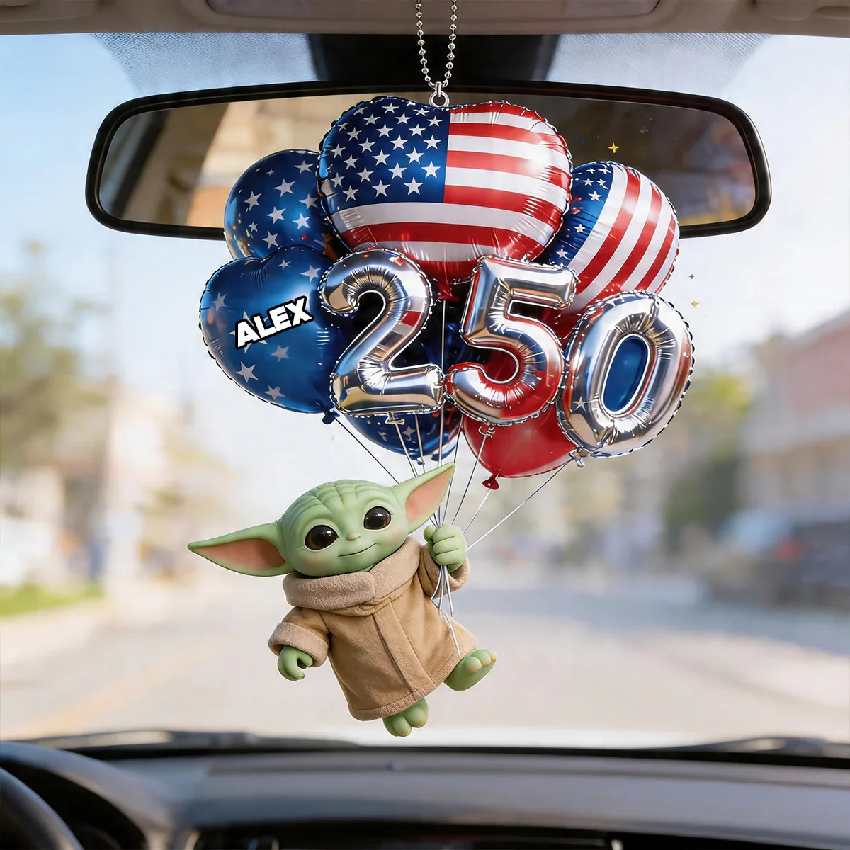 Stwa Galaxy Star Hanging Balloons 250 Years - Personalized Car Ornament - Gift For Movie Fans, Patriots