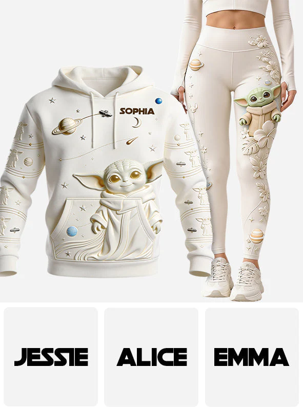 Stwa Galaxy Star Just Loves Baby Yoda - Personalized Hoodie And Leggings - Gift For Her, Movie Fans - Image 10