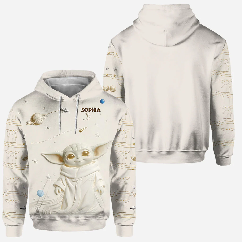 Stwa Galaxy Star Just Loves Baby Yoda - Personalized Hoodie And Leggings - Gift For Her, Movie Fans - Image 2