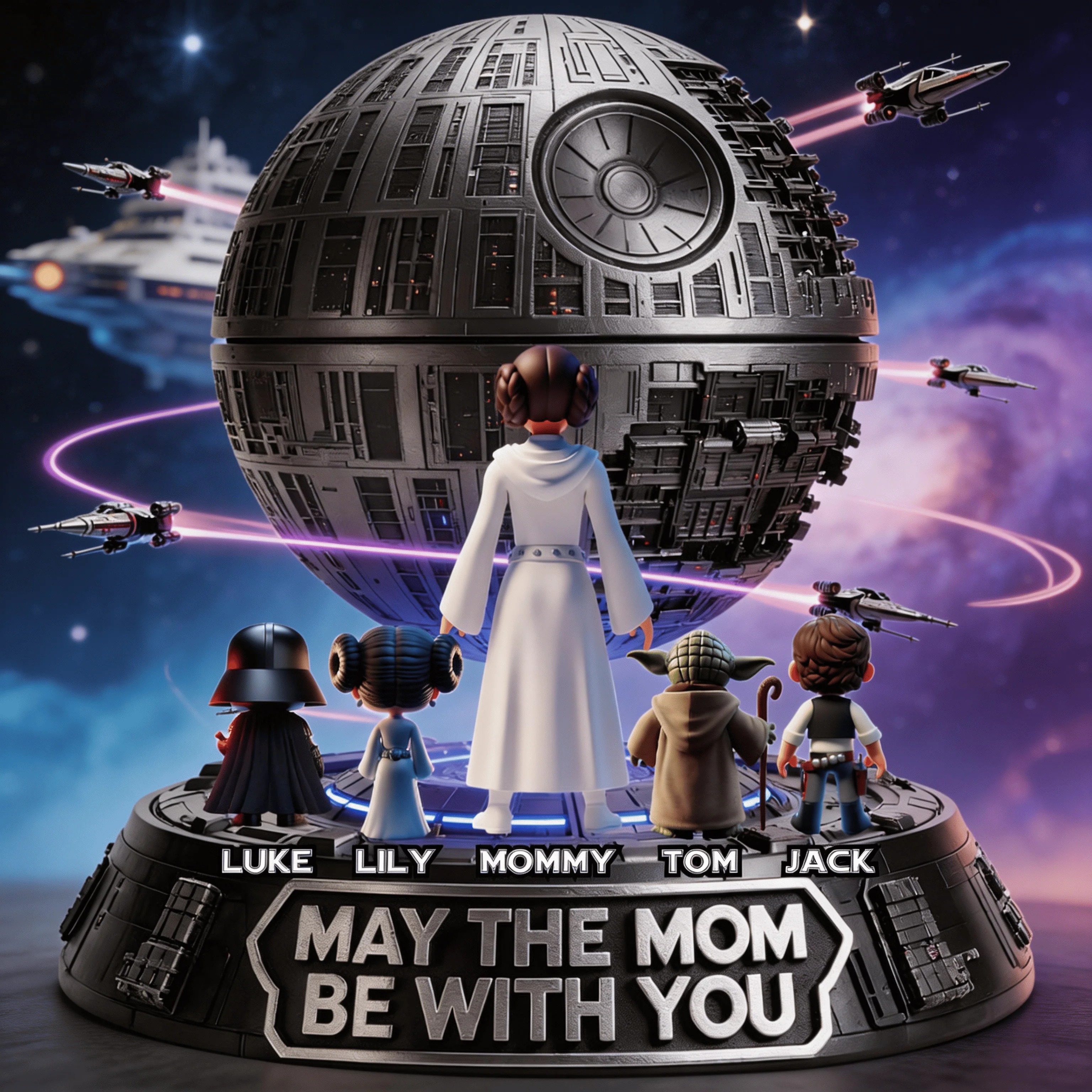Stwa Galaxy Star May The Mom Be With You - Personalized Acrylic Plaque - Gift For Mom, Mother's Day, Movie Fans HH01