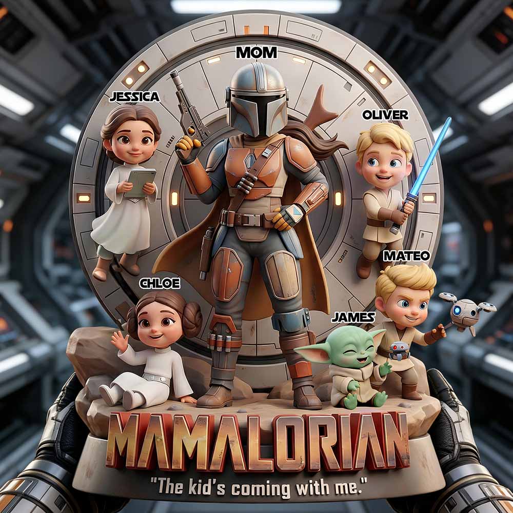 Stwa Galaxy Star Space Warrior Mom - Personalized Custom Shaped Acrylic Plaque - Gift For Mom, Movie Fans NL122 - Image 2
