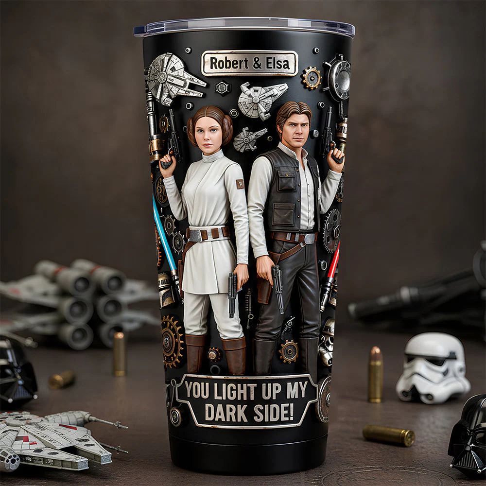 Stwa Galaxy Star You Light Up My Dark Side - Personalized Tumbler - Gift For Couples, Movie Fans NL122