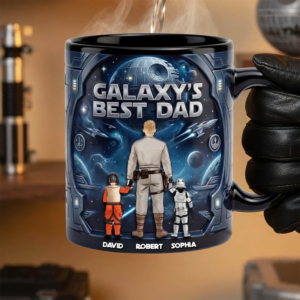 Stwa Galaxy's Best Dad - Personalized Coffee Mug - Gift For Dad, Father's Day - Image 2