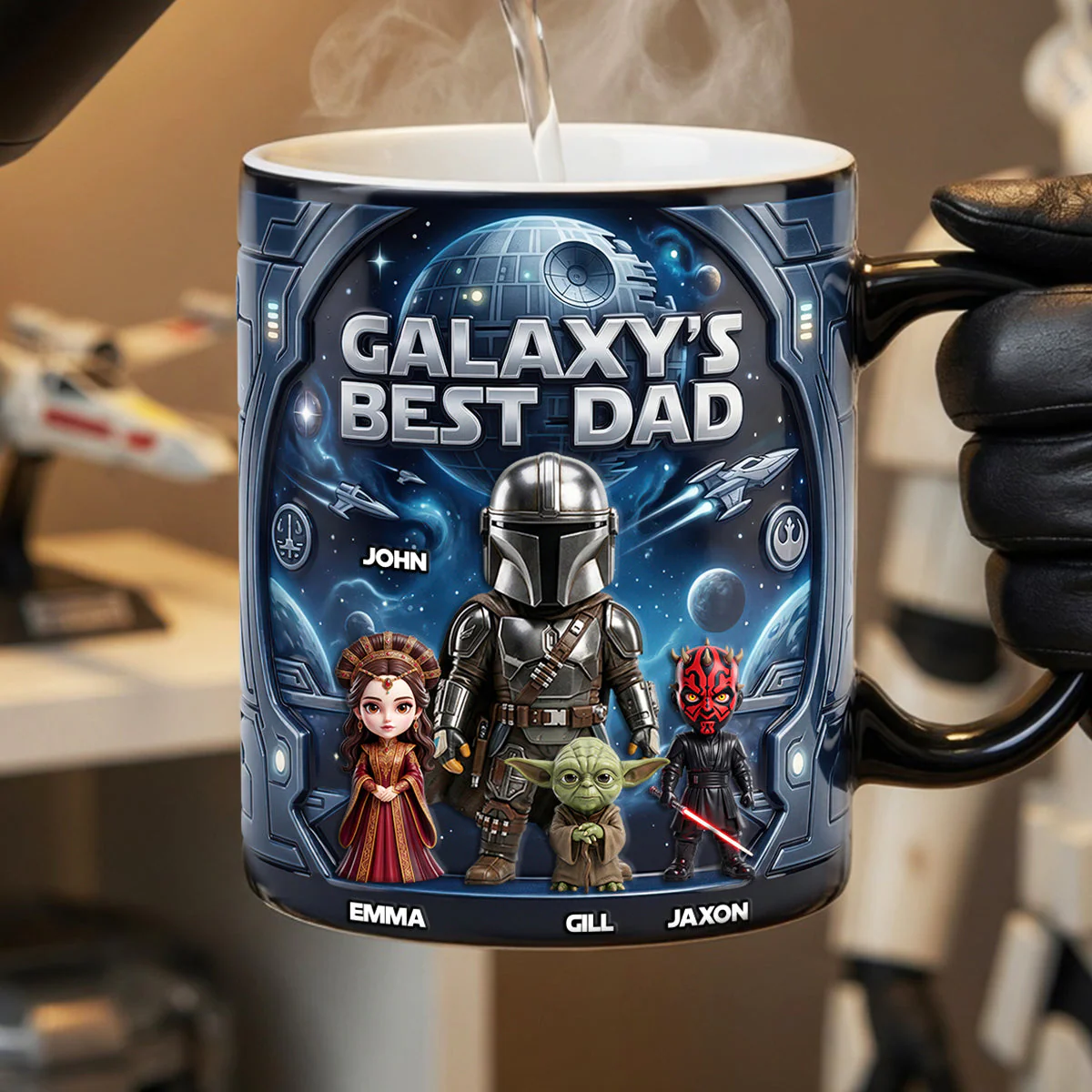 Stwa Galaxy's Best Dad - Personalized Coffee Mug - Gift For Father's Day
