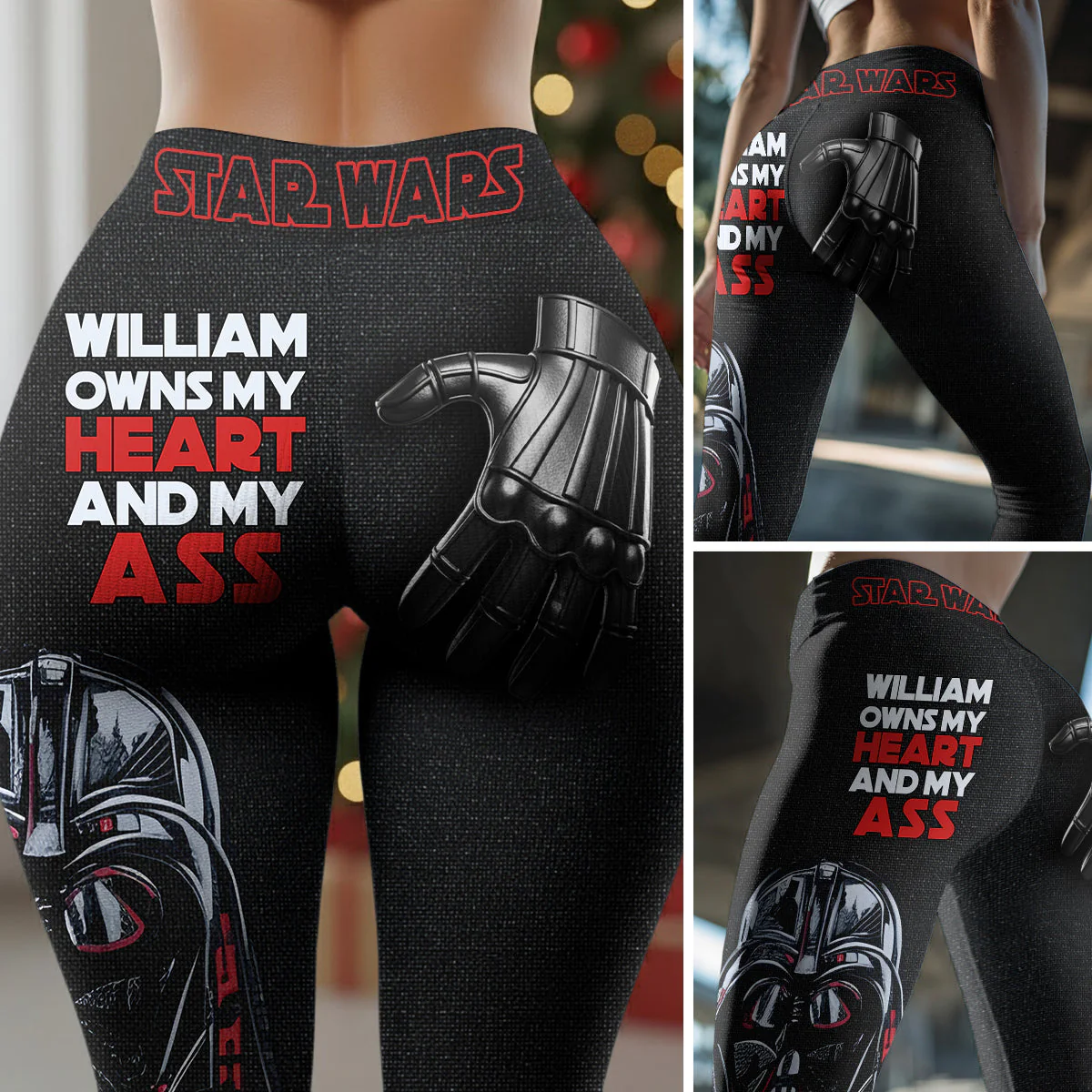 Stwa He Owns My Heart And My Ass - Personalized Leggings - Gift For Her, Couple HH01