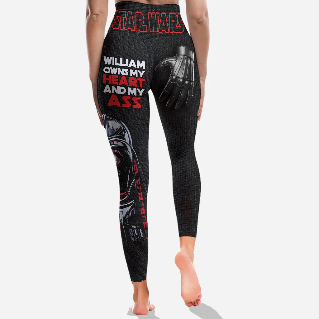 Stwa He Owns My Heart And My Ass - Personalized Leggings - Gift For Her, Couple HH01 - Image 2
