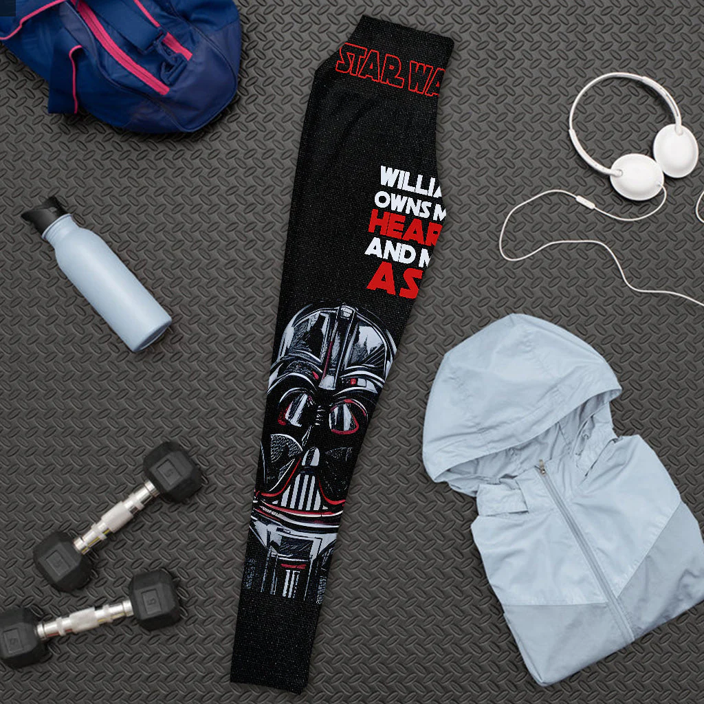 Stwa He Owns My Heart And My Ass - Personalized Leggings - Gift For Her, Couple HH01 - Image 3