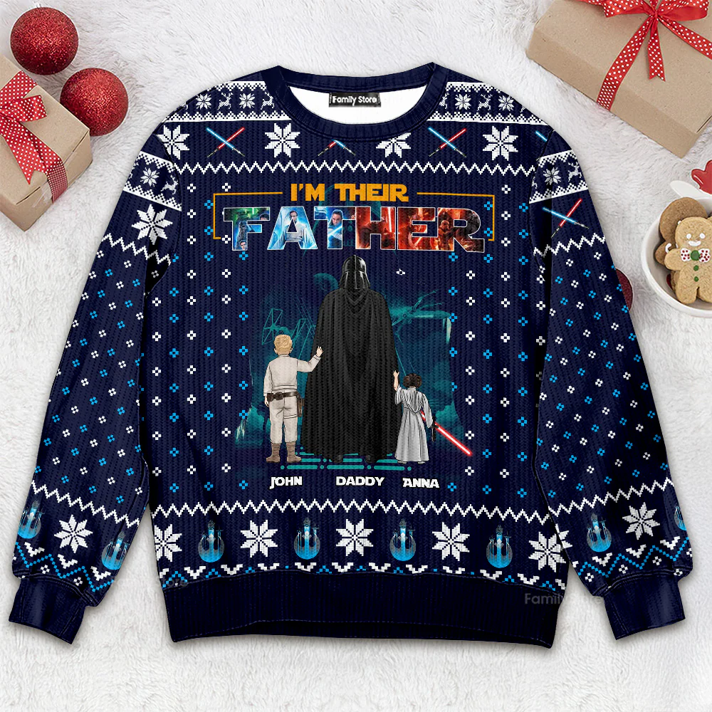 Stwa I'm Their Father - Personalized Ugly Sweater - Gift For Dad, Christmas | CL08.Ver2 TD118.
