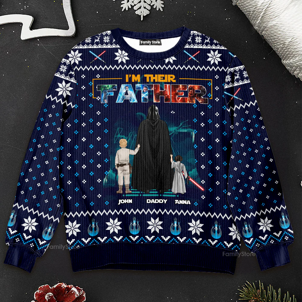 Stwa I'm Their Father - Personalized Ugly Sweater - Gift For Dad, Christmas | CL08.Ver2 TD118. - Image 2