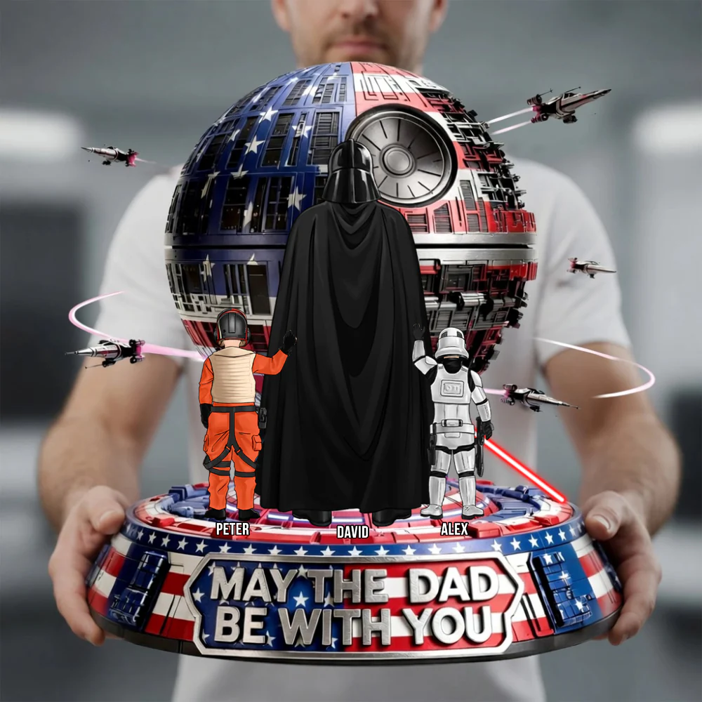 Stwa May The Dad Be With You - Personalized Shape Acrylic Plaque - Gift For Dad - Image 2