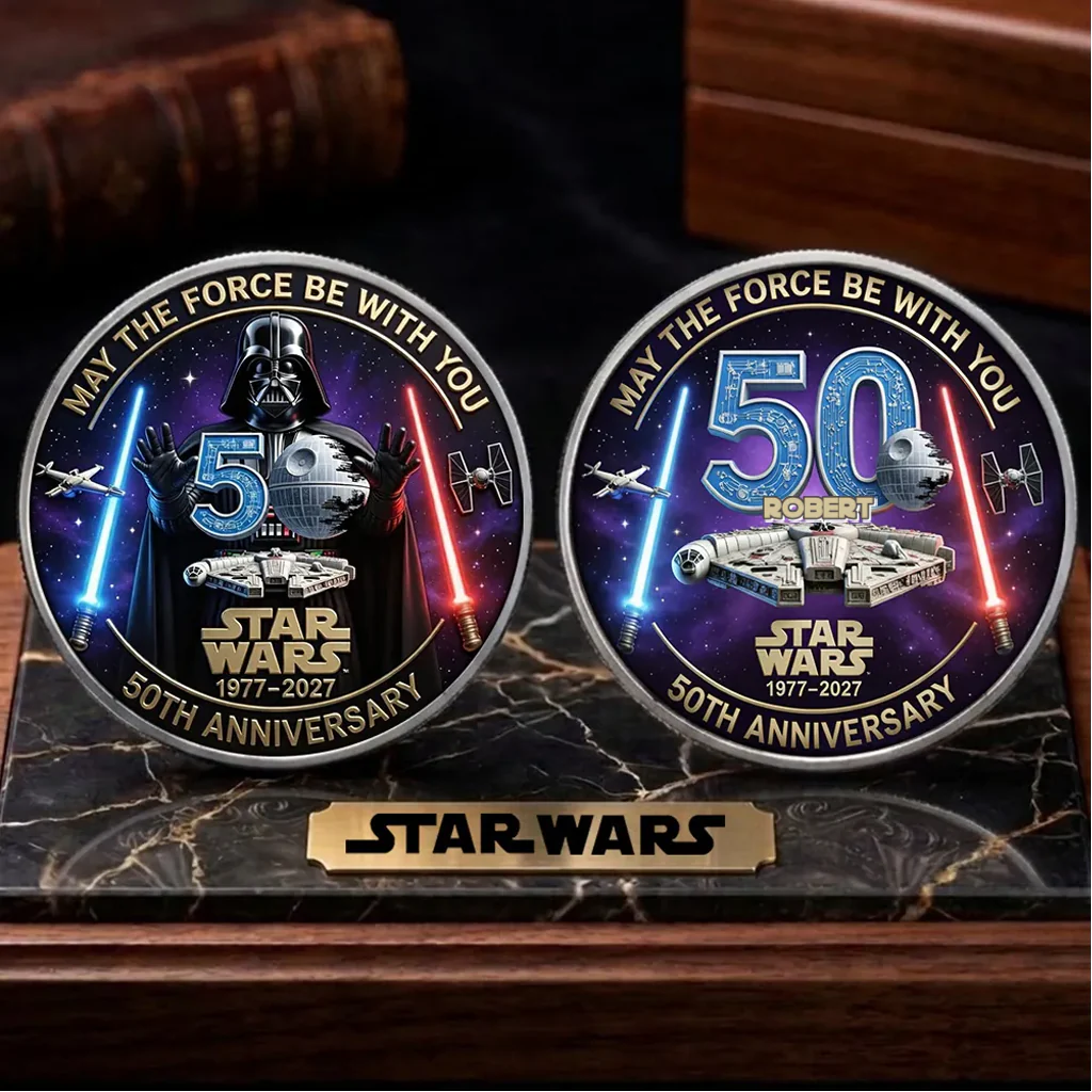 Stwa May The Force Be With You - Personalized Commemorative Coin - Gift For Movie Fans HH01 - Image 2