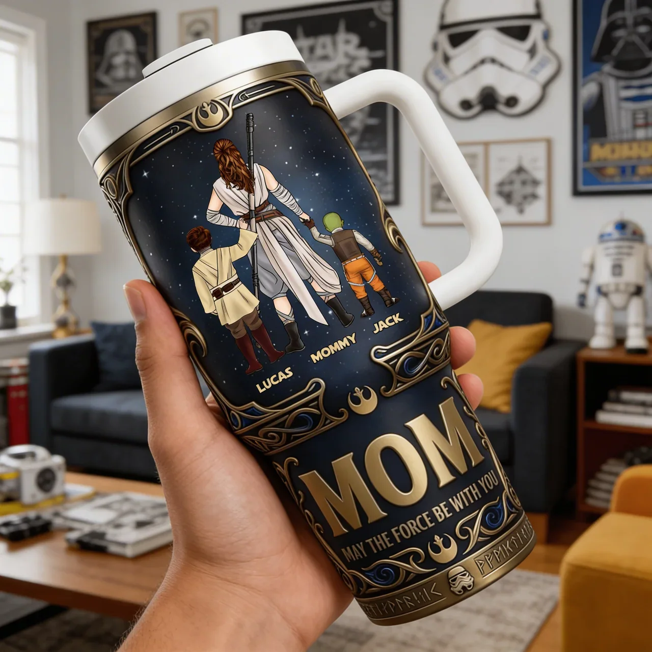 Stwa Mom May The Force Be With You - Personalized Tumbler - Gift For Mom - Image 4
