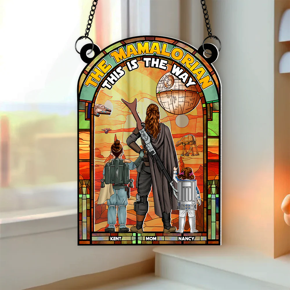Stwa Mom Outer Space Planet - Personalized Window Hanging Suncatcher - Gifts For Mom  | CL08.Ver3 - Image 3