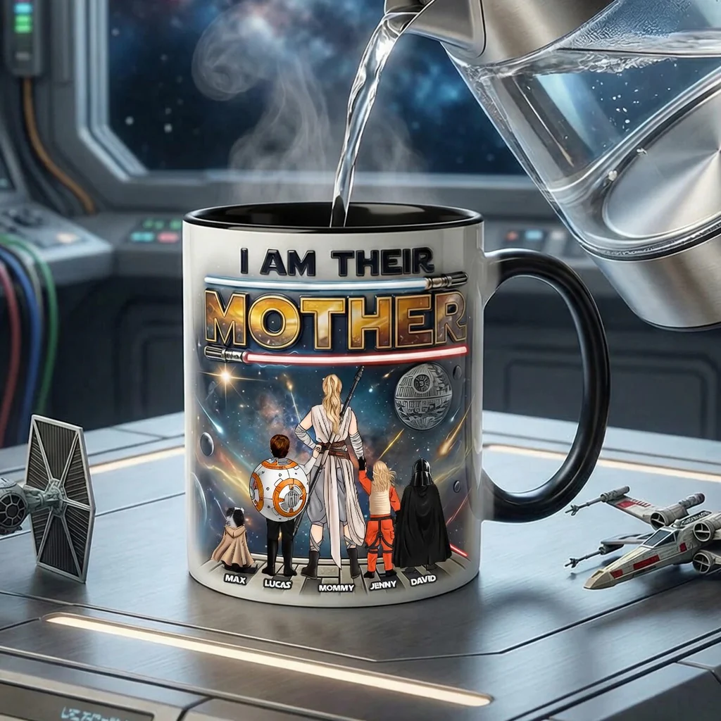 Stwa Space Mom And Kids Magic - Personalized Accent Mug - Gift For Mom - Image 2