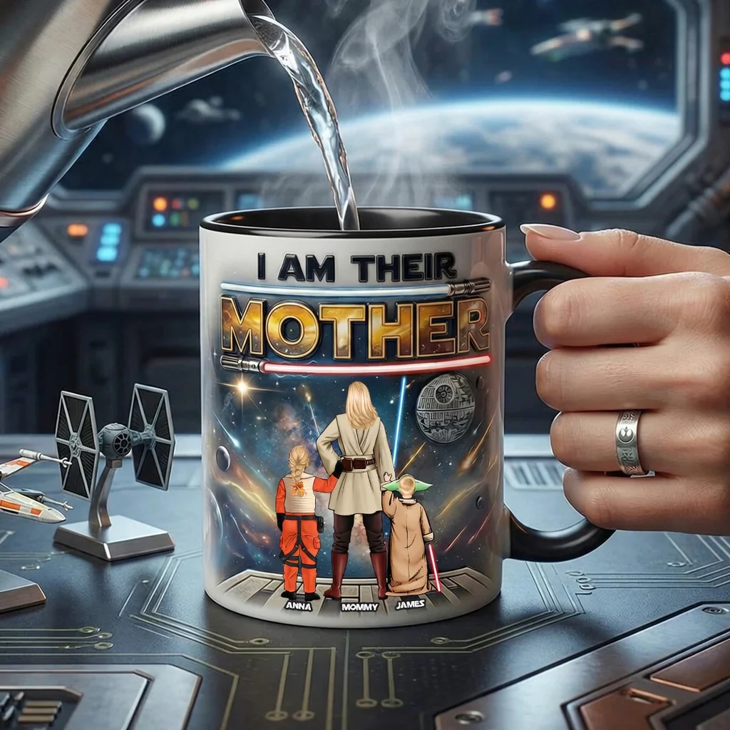 Stwa Space Mom And Kids Magic - Personalized Accent Mug - Gift For Mom - Image 3