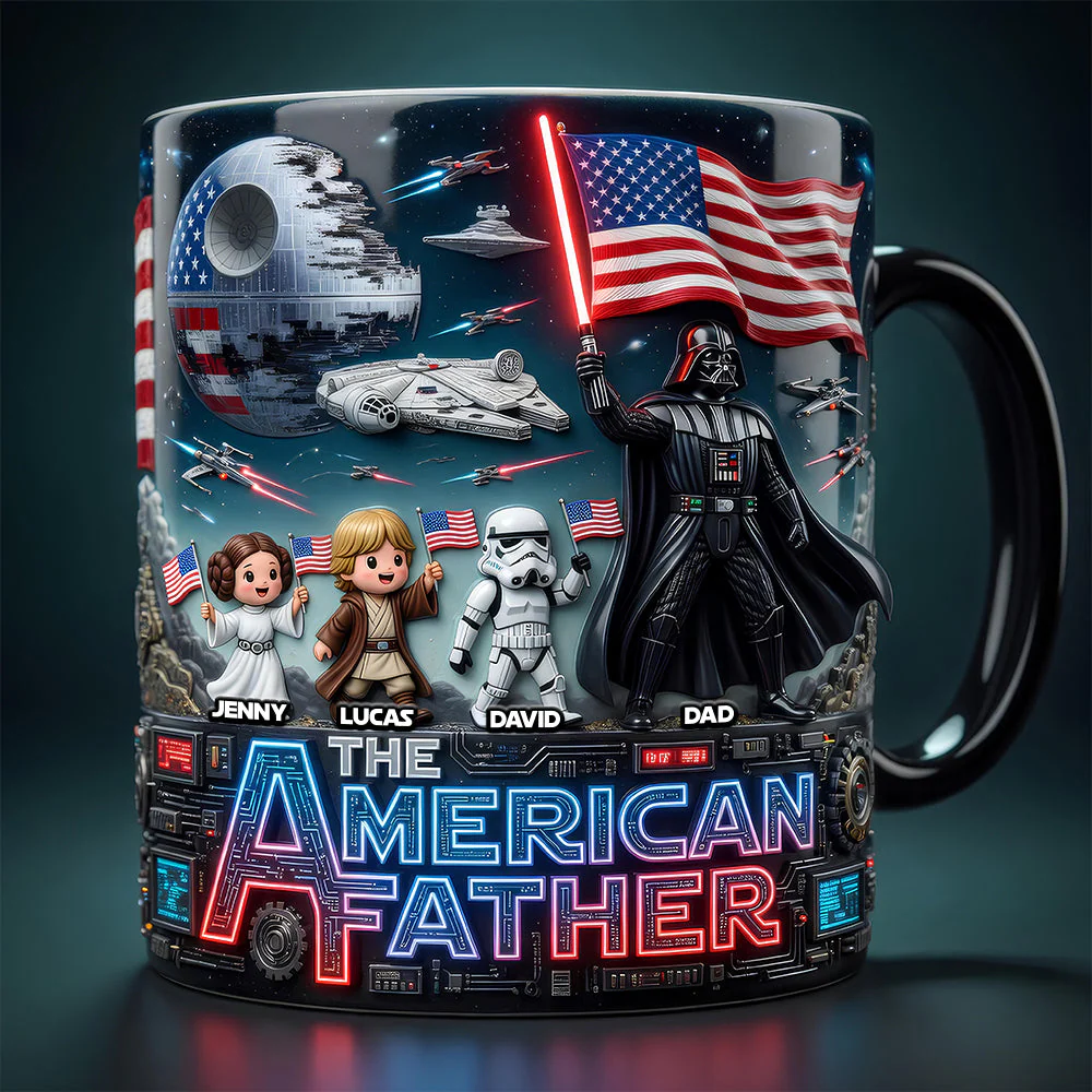 Stwa The America Father - Personalized Color Changing Mug - Gift For Father's Day, Movie Fans