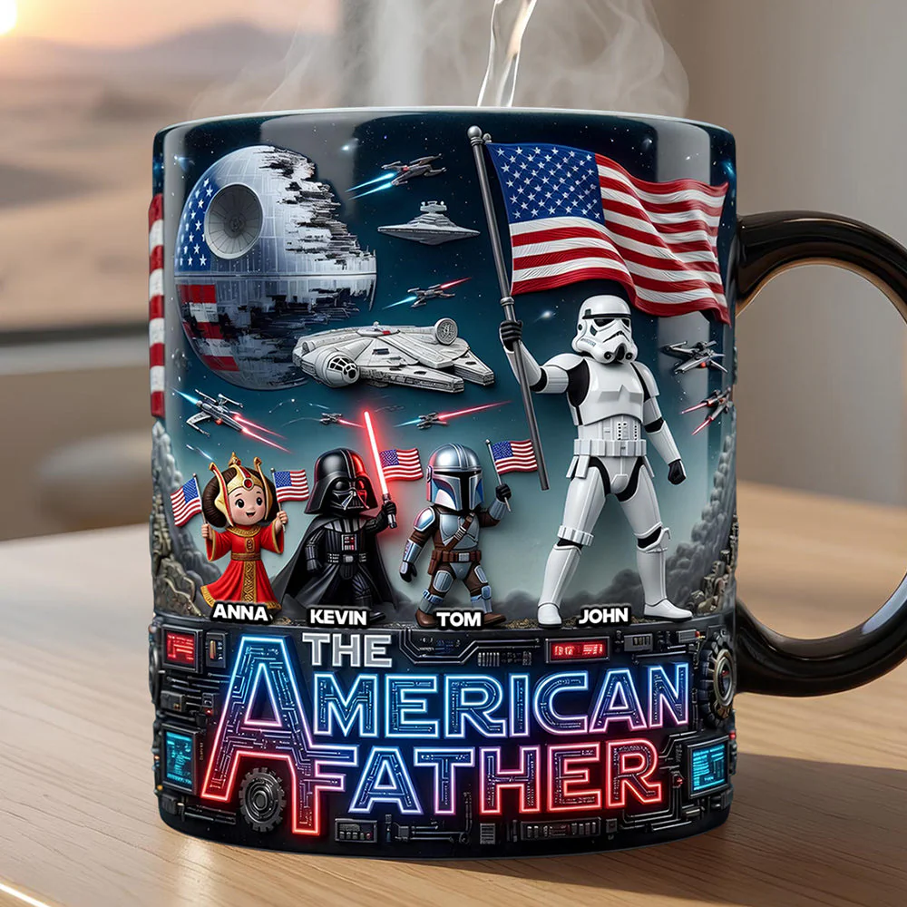 Stwa The America Father - Personalized Color Changing Mug - Gift For Father's Day, Movie Fans - Image 2