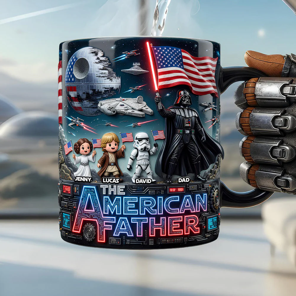 Stwa The America Father - Personalized Color Changing Mug - Gift For Father's Day, Movie Fans - Image 3