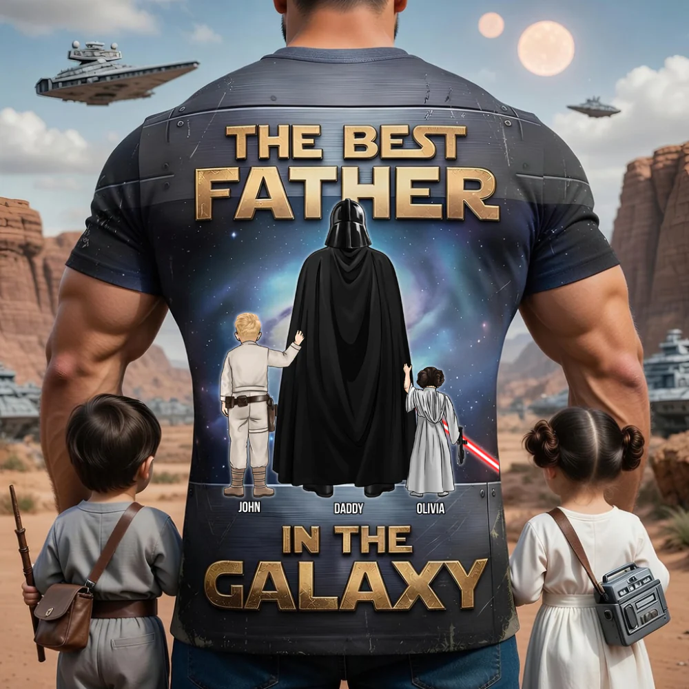 Stwa The Best Father In The Galaxy - Personalized All Over Shirt - Gift For Dad