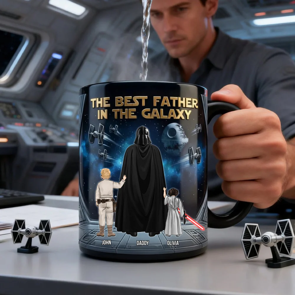 Stwa The Best Father In The Galaxy - Personalized Color Changing Mug - Gift For Dad